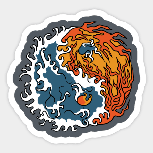 Fire & Water YinYang Sticker